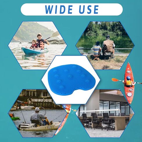 Kayak Seat Cushion, Extra Large Anti Slip Thicken Gel Kayak Seat Pad Breathable Waterproof Kayak Cushion for Sit in Kayaks Canoe and Boat, Lifetime Kayak Accessories Equipment Gear for Fishing Kayak in Saudi Arabia