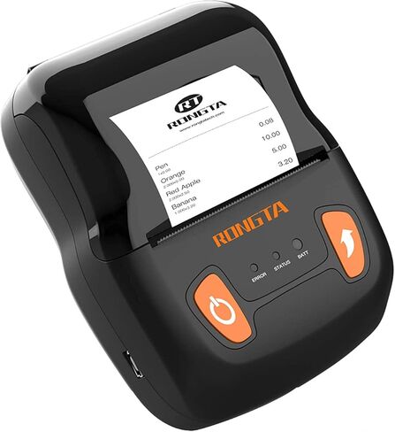 طابعة إيصالات Rongta بلوتوث، طابعة إيصالات حرارية محمولة، طابعة متنقلة صغيرة للأعمال الصغيرة ESC/POS، مطعم، مبيعات، مطبخ، تدعم Android وWindows (58MM-RPP02A) in Kuwait