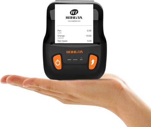 طابعة إيصالات Rongta بلوتوث، طابعة إيصالات حرارية محمولة، طابعة متنقلة صغيرة للأعمال الصغيرة ESC/POS، مطعم، مبيعات، مطبخ، تدعم Android وWindows (58MM-RPP02A) in Kuwait