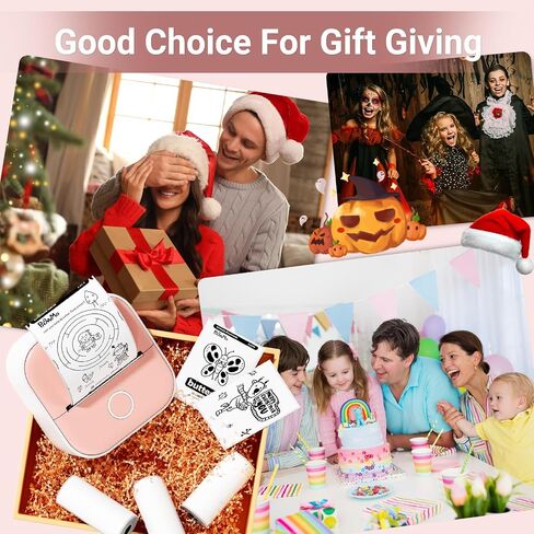 Print Pod T02 Mini Thermal Sticker Printer with 1 Paper Roll, Bluetooth Pocket Note Printer for Giftware, Journal, Note, Plan, Early Education in Saudi Arabia