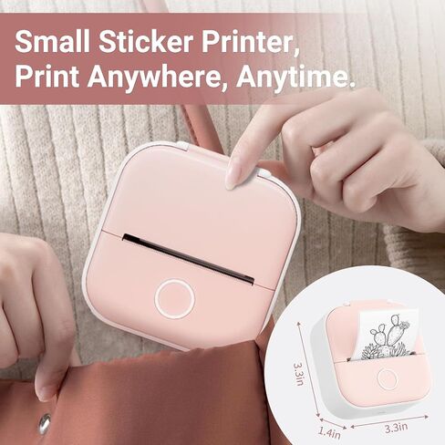 Print Pod T02 Mini Thermal Sticker Printer with 1 Paper Roll, Bluetooth Pocket Note Printer for Giftware, Journal, Note, Plan, Early Education in Saudi Arabia