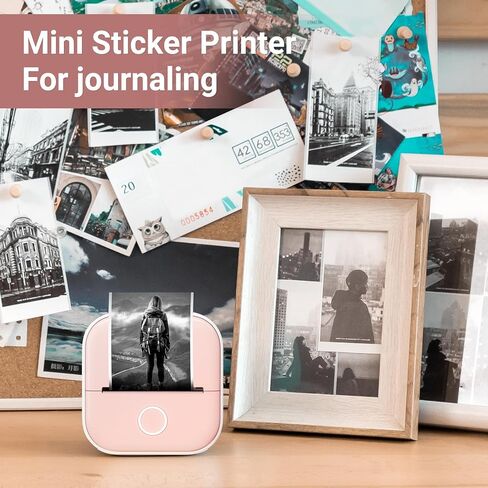 Print Pod T02 Mini Thermal Sticker Printer with 1 Paper Roll, Bluetooth Pocket Note Printer for Giftware, Journal, Note, Plan, Early Education in Saudi Arabia