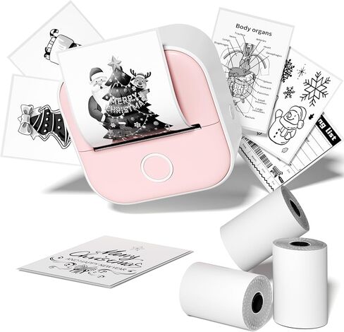Print Pod T02 Mini Thermal Sticker Printer with 1 Paper Roll, Bluetooth Pocket Note Printer for Giftware, Journal, Note, Plan, Early Education in Saudi Arabia