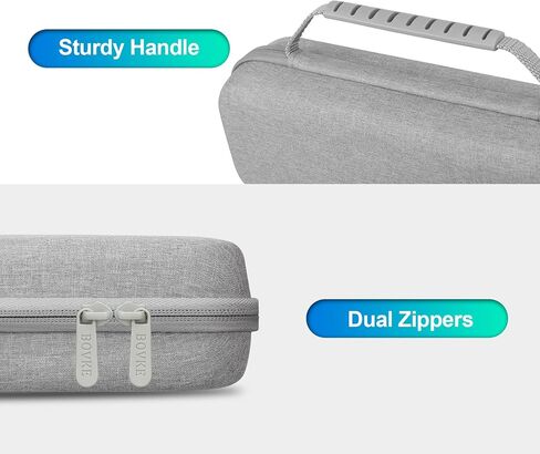 BOVKE Carrying Case Compatible with MUNBYN Portable Printer Wireless for Travel ITP01 Mobile Inkless Printer/for JADENS Wireless Portable Printer, Mesh Pocket for Thermal Papers, Cables, Grey in Saudi Arabia