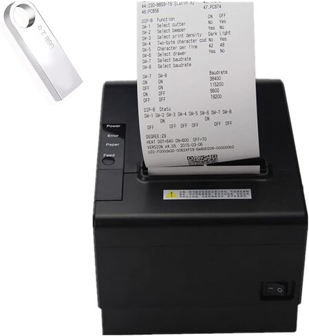 POS Kitchen Printer, 80mm Thermal Receipt Printer, 3 inch Restaurant Ticket Bill Auto Cutter Printing macine fit Cash Drawer for Retail Small Business (USB+Serial+LAN/Ethernet) in Saudi Arabia