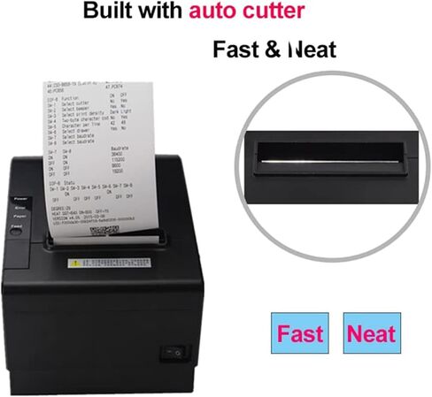 POS Kitchen Printer, 80mm Thermal Receipt Printer, 3 inch Restaurant Ticket Bill Auto Cutter Printing macine fit Cash Drawer for Retail Small Business (USB+Serial+LAN/Ethernet) in Saudi Arabia