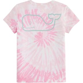 vineyard vines Girls' Vintage Whale Outline Swirl Tie Dye Short-Sleeve Tee