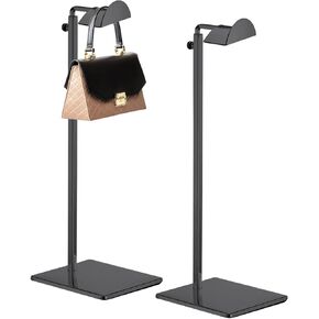 2 Pack - Stainless Steel Purse Display Stand, 400-750mm Adjustable Height Hanging Handbag Rack Appropriate for Boutique Store, Silver