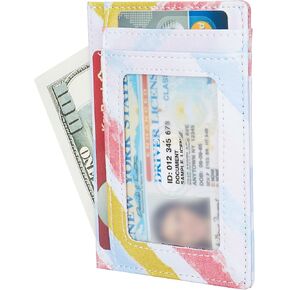 حامل بطاقة الائتمان RFID نحيف حظر الجيب الأمامي للجلد الجيب الصغير للمحفظة الصغيرة للنساء الرجال