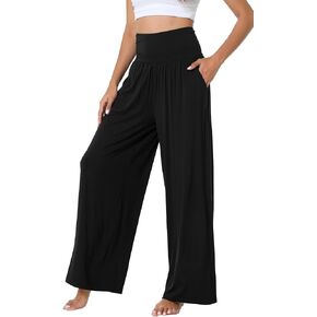 WiWi Pajama Pants for Women Soft Wide Leg Palazzo Lounge Sweatpants Loose Yoga Bottoms-Viscose from Bamboo S-XXL