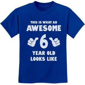 Tstars Awesome 6 Year Old 6th Birthday Shirt Gifts for Girls Boys Youth Kids T-Shirt