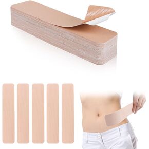 40 Pcs Pre Cut Belly Tape - Waterproof Tummy Control Tape for Flat Stomach & Back Fat Lift, Elastic Body Tape for Sagging Skin, Thigh Lifts and Postpartum Belly