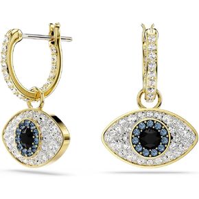 Swarovski Symbolica Drop Earrings, Evil Eye, Blue, Gold-Tone Finished