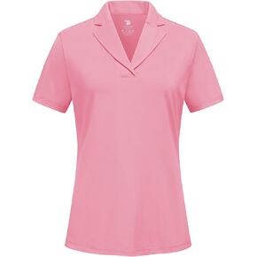 YSENTO Women's Golf Polo Shirts Collared UPF 50 Short Sleeve V-Neck Summer Fashion Cute Tops Clothes Quick Dry