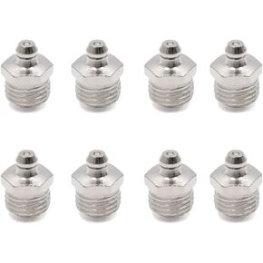uxcell 8pcs M14 x 1.5 Thread Nickel Plated Straight Grease Nipple Fitting for Car