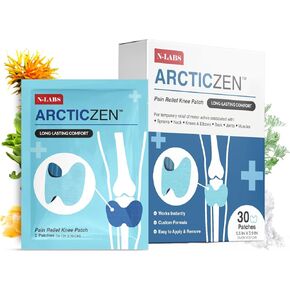 N-labs Arcticzen Arcticzen Refern Pain Patch للبالغين-بقع ركبة إضافية مع المنثول والكافور و Wormwood-بقع الألم للركبتين ، ودعم المفصل ، والعظام على تخفيف العظام-30 CT