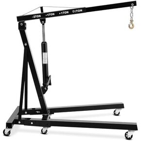 4400LBS Engine Hoist Heavy Duty 2 Ton Cherry Picker Shop Crane Folding Hydraulic Engine Lift w/ 6 Casters for Garage Workshop Warehouse