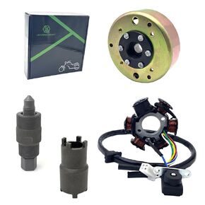 GY6 Magneto Stator Flywheel Rotor Kit,6 Coil Copper Stator for GY6 125cc 150cc 152QMI 157QMJ Scooter Moped ATV Go-Kart Engine,High Performance Flywheels with Flywheel Puller&Clutch Lock Tool (6 Coil)