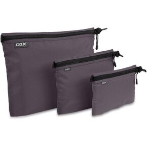 GOX 3 Pack Travel Toiletry Bag for Men Carry On Packing Organizer Zipper Pouch Portable Cosmetic Pouch Accessory Document Electronics
