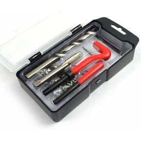15Pcs Thread Repair Kit, M14x1.5mm Metric Helicoil Thread Repair Insert Kit with HSS Drill Bits Taps Threaded Inserts Screw Tap Installation Breaking Tool for Auto Repairing