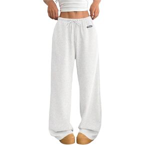SOLY HUX Women's Drawstring Sweatpants Low Rise Baggy Wide Leg Pants with Pockets