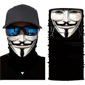 BMART Seamless Sun Bandannas Mask for Winter Biker Snowboard Motorcycle Balaclava Sport Bandanna Skull Neck Scarf Mask Warmer for Men Women Black