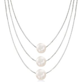 Ross-Simons 9-9.5mm Cultured Pearl 3-Strand Layered Necklace