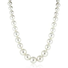 Gem Stone King Neat White Shell Necklace للنساء (الجولة من 8 مم إلى 16 مم ، طولها 18 بوصة)