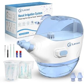 Electric Nasal Irrigation System, Sinus Rinse Machine with 50 Salt Packets, Self-Cleaning and Automatic Waste Collection, Nasal Suction Device for Quickly Relieving Nasal Discomfort