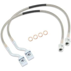 Front Brake Lines 89370 Compatible with Silverado Sierra 2007-2019 1500/2011-2019 2500/3500HD Stainless Steel Brake Lines