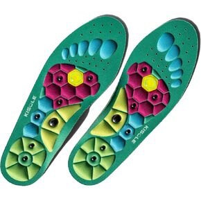 Acupressure Insoles – Reflexology Massage Shoe Inserts for Pain Relief & Energy Boost – All-Day Foot Support – Trim-to-Fit – Size S/M (US 5–10)