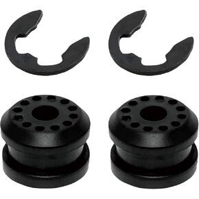 2 PCS Transfer Case Shift Linkage Bushings, Shifter Grommet Bushing Repair Accessories Replacement 5210555AA 68078975AA, with E-ring Clamp, Compatible with Dodge Ram 2500 (Black)