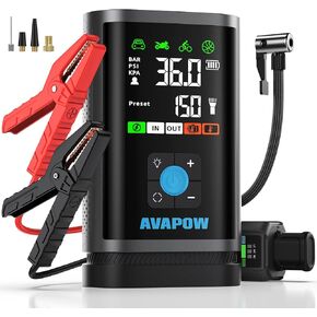 AVAPOW JP3 Jump Starter with Air Compressor, 3000A Car Battery Jumper Starter (for 8.0L Gas/Diesel) with 150 PSI 3X Faster Tire Inflator Air Pump, PD 30W in/Output Portable Jump Box for Car