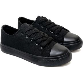 أحذية كلاسيكية للجنسين المنخفضة القماش-أحذية بويز فتيات وأحذية دانتيل عادية مع نعل مطاط ، تشمل أربطة أبيض إضافية in Kuwait