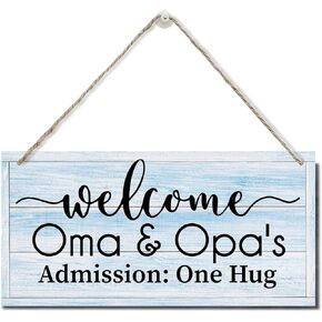 مضحك مرحبا بكم في علامة أوما وأوبا، علامة لوحة خشبية مطبوعة، علامات ترحيب معلقة للعائلة الريفية كهدية ديكور المنزل، علامة خشبية مزخرفة، علامة ترحيب، علامة فنية جدارية لديكور المزرعة مقاس 12 بوصة × 6 بوصة in Kuwait