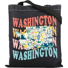 ENSIANTH Washington State Vacation Gift Evergreen State Trip Tote Bag Washington Nature Handbag DC Mount Rainier Travel Gift
