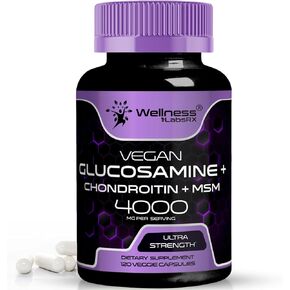 Glucosamine Chondroitin MSM - 4000mg - Joint Support Supplement, Glucosamine Chondroitin Capsules, Helps with Back Pain, Knee Pain Relief, Joint Pain Relief Supplements Triple Strength - 120 Count