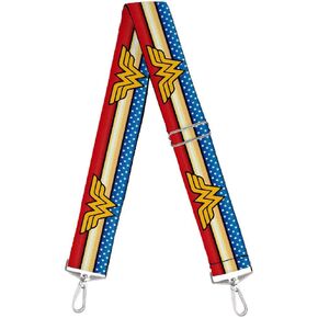 Purse Strap Wonder Woman Logo Stripe Stars Red Gold Blue White Red 2 Inches Wide