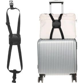 Luggage Straps to Connect Two Suitcases, Bag Bungee Suitcase Straps Adjustable Luggage Belt Add a Bag Easy to Travel, Elastic Strap Belt Travel Essential Accessories(Black)