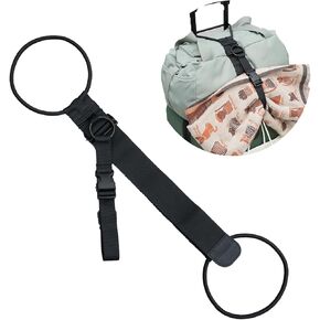 2-in-1 Luggage Straps for Backpack Bungees with Jacket Gripper, Adjustable Suitcase Straps for Securing & Stacking Bags, Easy to Carry Your Extra Bags for Travel & Outdoor Use, Black