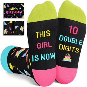 HAPPYPOP 10 Year Old Birthday Gifts Ideas for Girls - Socks for Tween Girls Age 10, Presents for 10 Year Old Kids, Gifts for Ten Year Old