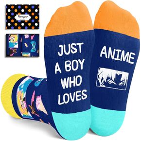 HAPPYPOP Anime Gifts for Teen Boys - Lover Gifts, Socks, Stuff, Merch, Kids Socks 7-9 Year Old