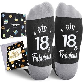 HAPPYPOP 18th Birthday Gift Ideas for Teen Boys - Socks Presents for 18 Year Old Girls Boys with Greeting Card