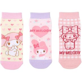 Sanrio 453293 Kids Sneaker Socks, Set of 3, Socks, 6.3 - 7.1 inches (16 - 18 cm), Hello Kitty, Hello Kitty, Character 453293
