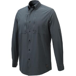 Beretta Plain Lightweight Shirt | Breathable Long Sleeve Shirt for Men | Button Down Shirt for Hunting | Ebony, L