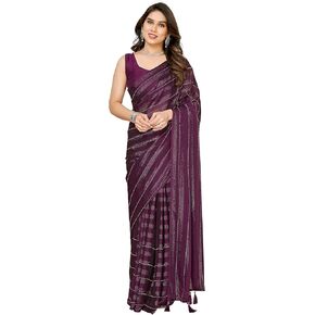 MOHIT CREATIONS Stylish Traditional Georgette Silk Zari Sequence Work Ready To Wear Saree