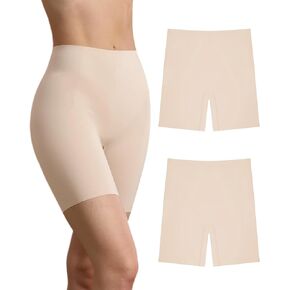 2 Pack Women’s Boy Shorts Panties Firm Tummy Control Underwear for Ladies Seamless Anti Chafing Biker Shorts