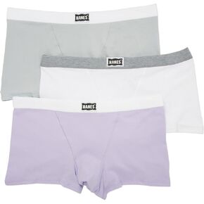 Hanes Women's Original Stretch Vintage Boxer Brief - 3 Pack, 45VOBB, Lilac/White/Silver, L