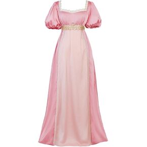Regency Dresses for Women Pearls Lace Empire Waist Dress