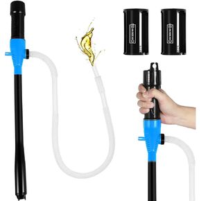 Liquid Transfer Pump, Battery Operated Siphon Liquid Extractor Pump 2.2 Gallons per Min Portable Water Fuel Transfer Pump 3ft Extra Long Hose Siphon Pump for Water Gasoline Diesel Fuel